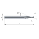 Dixi 7242 VHM-Schaftfräser 0,5mm/3mm,kurz SL:1.0mm