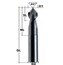 VHM-Multitool 90° Z2 Ø 5 mm ALU